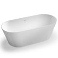 Ruvati 67-inch White epiStone Solid Surface Oval Freestanding Bath Tub Omnia Matte