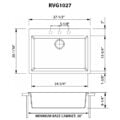 Ruvati 27 x 20 inch Drop-in Topmount Granite Composite Single Bowl Kitchen Sink – Midnight Black