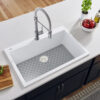 Ruvati 27 x 20 inch Drop-in Topmount Granite Composite Single Bowl Kitchen Sink – Arctic White
