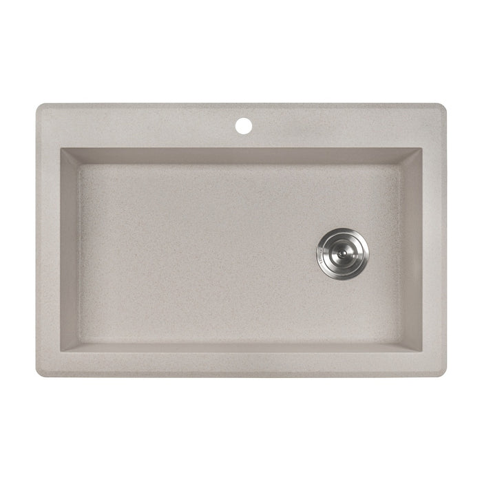 Ruvati 33 x 22 inch epiGranite Drop-in Topmount Granite Composite Single Bowl Kitchen Sink - Caribbean Sand