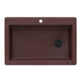 Ruvati 33 x 22 inch Granite Composite Drop-in Topmount Single Bowl Kitchen Sink – Carnelian Red
