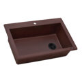 Ruvati 33 x 22 inch Granite Composite Drop-in Topmount Single Bowl Kitchen Sink – Carnelian Red