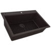 Ruvati 33-inch Granite Composite Workstation Drop-in Topmount Kitchen Sink Espresso Brown