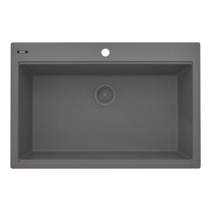 Ruvati 33-inch Granite Composite Workstation Drop-in Topmount Kitchen Sink Urban Gray