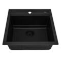 Ruvati 20-inch epiCube Granite Composite Workstation Matte Black Drop-in Topmount Wet Bar Prep Sink