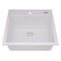 Ruvati 20-inch epiCube Granite Composite Workstation Drop-in Topmount Wet Bar Prep Sink Matte White