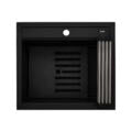 Ruvati 23-inch epiCube Granite Composite Workstation Matte Black Drop-in Topmount Wet Bar Prep Sink