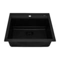 Ruvati 23-inch epiCube Granite Composite Workstation Matte Black Drop-in Topmount Wet Bar Prep Sink