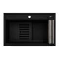Ruvati 31-inch epiCube Granite Composite Workstation Matte Black Drop-in Topmount Kitchen Sink