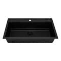 Ruvati 34-inch epiCube Granite Composite Workstation Matte Black Drop-in Topmount Kitchen Sink