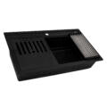 Ruvati 34-inch epiCube Granite Composite Workstation Matte Black Drop-in Topmount Kitchen Sink