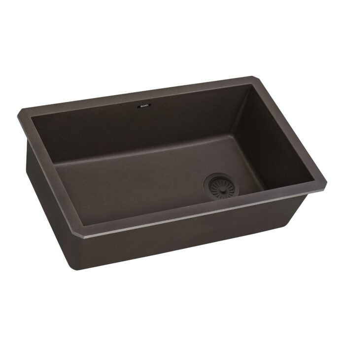 32 x 19 inch epiGranite Undermount Granite Composite Single Bowl Kitchen Sink - Espresso Brown