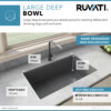 Ruvati 32 x 19 inch epiGranite Undermount Granite Composite Single Bowl Kitchen Sink – Urban Gray