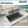 Ruvati 32 x 19 inch epiGranite Undermount Granite Composite Single Bowl Kitchen Sink – Urban Gray