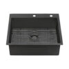 Ruvati 25 inch Gunmetal Black Stainless Steel Drop-in Topmount Kitchen Sink Single Bowl