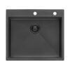 Ruvati 25 inch Gunmetal Black Stainless Steel Drop-in Topmount Kitchen Sink Single Bowl