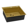 Ruvati 25 inch Polished Brass Matte Gold Drop-in Topmount Kitchen Sink Single Bowl