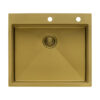 Ruvati 25 inch Polished Brass Matte Gold Drop-in Topmount Kitchen Sink Single Bowl