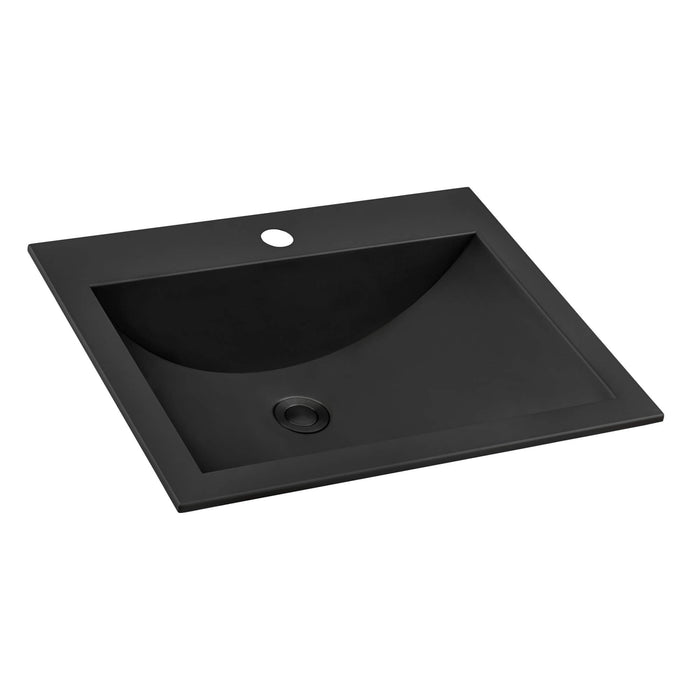 Ruvati 21 x 17 inch Gunmetal Black Drop-in Topmount Bathroom Sink Stainless Steel