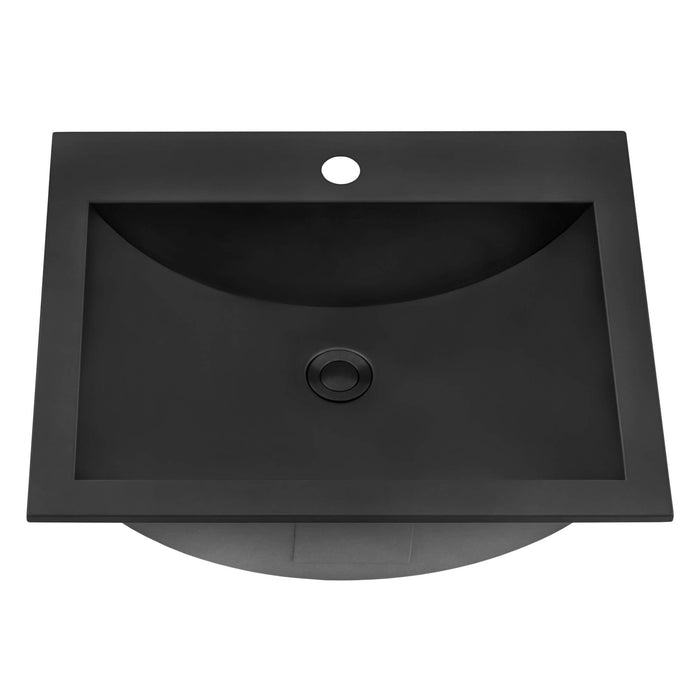 Ruvati 21 x 17 inch Gunmetal Black Drop-in Topmount Bathroom Sink Stainless Steel