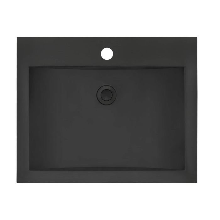 Ruvati 21 x 17 inch Gunmetal Black Drop-in Topmount Bathroom Sink Stainless Steel
