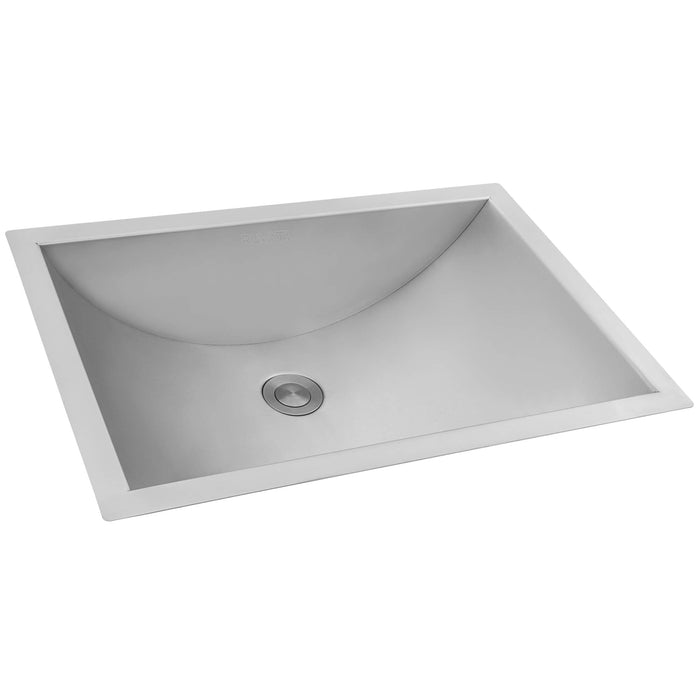 Ruvati 16 x 11 inch Brushed Stainless Steel Rectangular Bathroom Sink Undermount - RVH6107