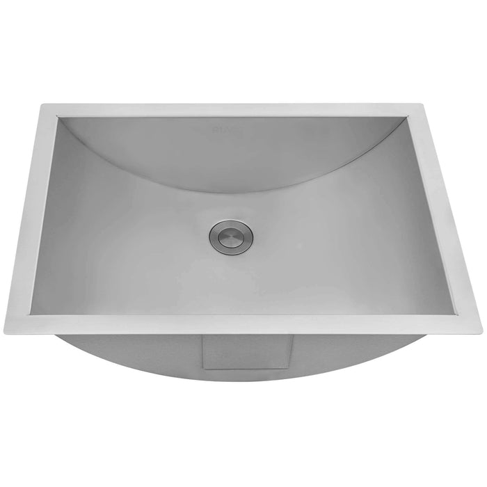 Ruvati 16 x 11 inch Brushed Stainless Steel Rectangular Bathroom Sink Undermount - RVH6107