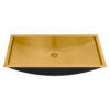 Ruvati 30 x 14 inch Brushed Gold Polished Brass Rectangular Bathroom Sink Undermount