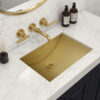 Ruvati 34 x 14 inch Brushed Gold Polished Brass Rectangular Bathroom Sink Undermount
