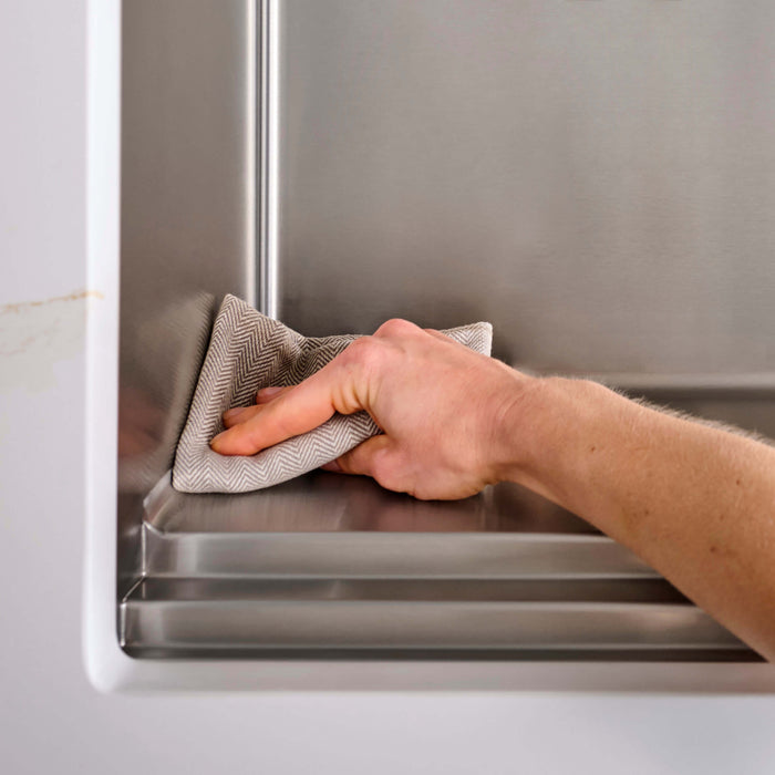 Ruvati 33-inch Workstation Two-Tiered Double Ledge Kitchen Sink Undermount 16 Gauge Stainless Steel - RVH6222ST