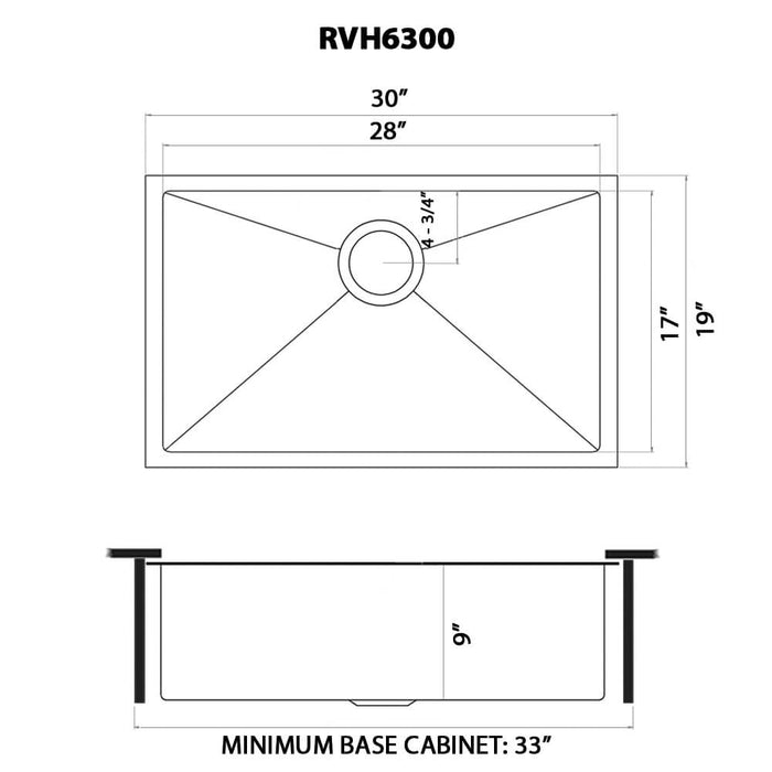 30-inch Undermount Satin Brass Matte Gold Stainless Steel Kitchen Sink 16 Gauge Single Bowl