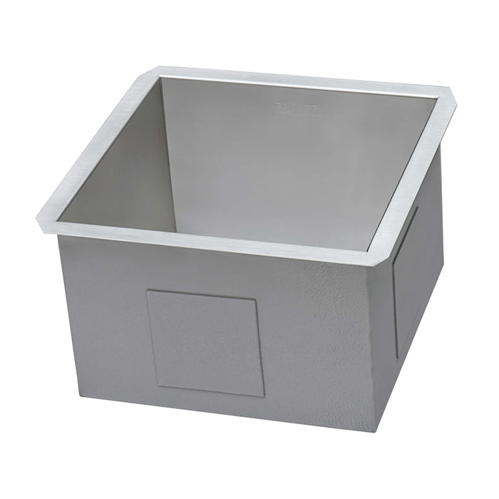 15 x 15 inch Undermount 16 Gauge Zero Radius Bar Prep Square Kitchen Sink Single Bowl