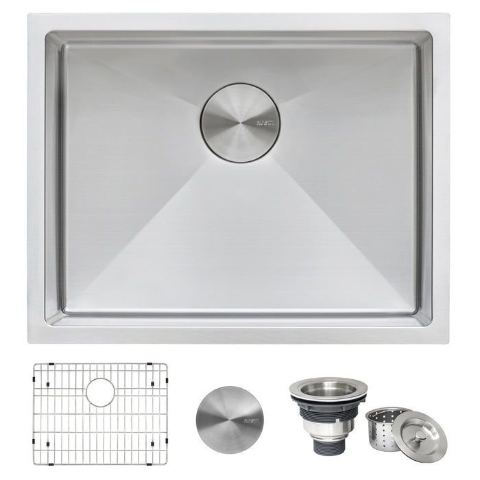 21-inch Undermount Stainless Steel Bar Prep Kitchen Sink 16 Gauge Rounded Corners Single Bowl - RVH7121