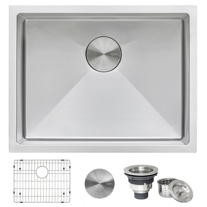 23-inch Undermount Stainless Steel Kitchen Sink 16 Gauge Rounded Corners Single Bowl - RVH7123