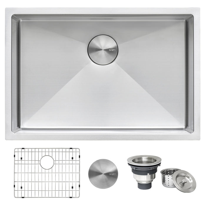 26-inch Undermount Stainless Steel Kitchen Sink 16 Gauge Rounded Corners Single Bowl - RVH7126