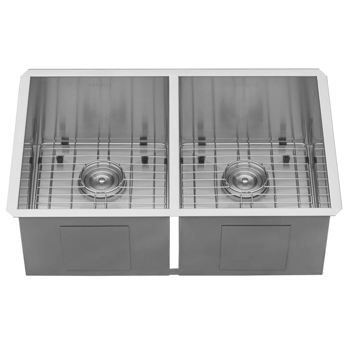 30-inch Undermount 50/50 Double Bowl Zero Radius 16 Gauge Stainless Steel Kitchen Sink
