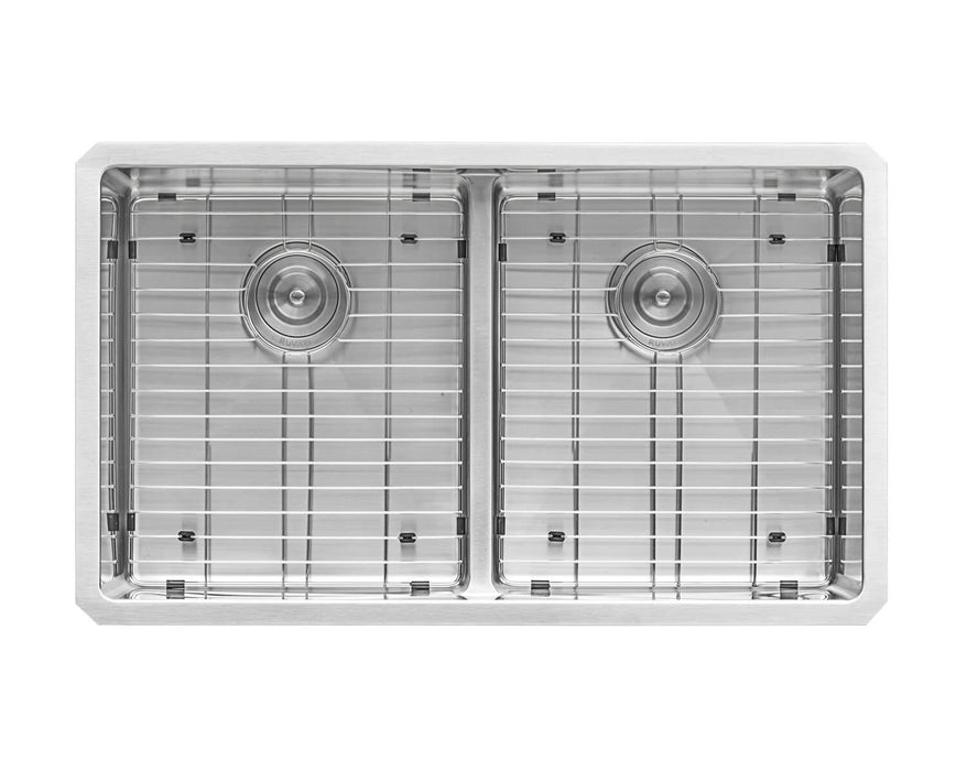 30-inch Low-Divide Undermount Rounded Corners 50/50 Double Bowl 16 Gauge Stainless Steel Kitchen Sink