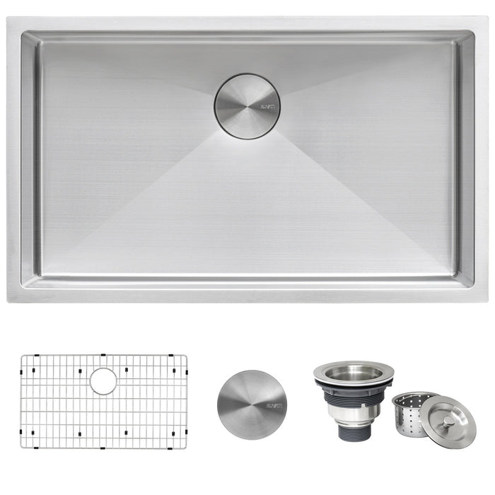 32-inch Undermount 16 Gauge Rounded Corners Kitchen Sink Stainless Steel Single Bowl