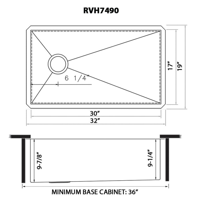 32-inch Slope Bottom Offset Drain Reversible Kitchen Sink Undermount 16 Gauge Stainless Steel