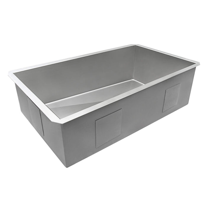 Ruvati 36-inch Slope Bottom Offset Drain Reversible Kitchen Sink Undermount 16 Gauge Stainless Steel