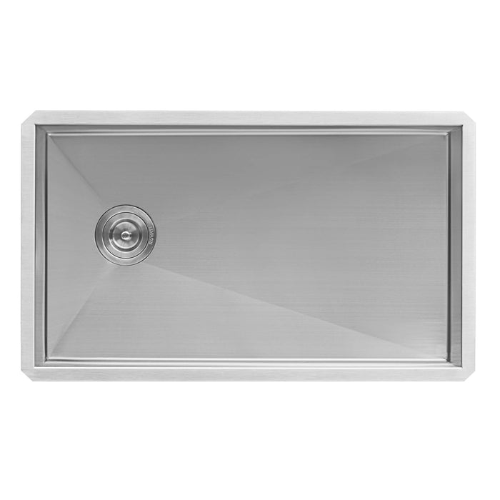Ruvati 36-inch Slope Bottom Offset Drain Reversible Kitchen Sink Undermount 16 Gauge Stainless Steel