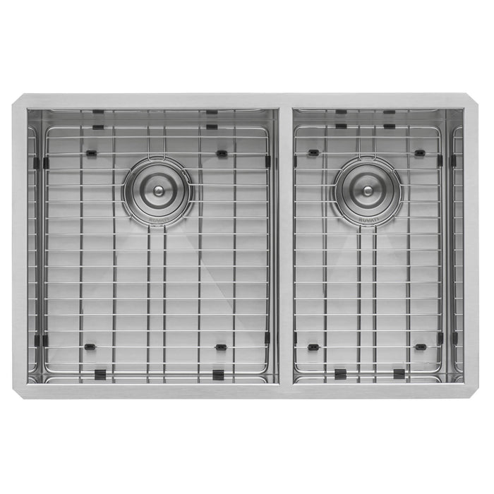 32-inch Undermount 60/40 Double Bowl Zero Radius 16 Gauge Stainless Steel Kitchen Sink