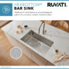 Ruvati® HexBottom™ 30-inch Scratch Resistant Embossed Texture Kitchen Sink Stainless Steel