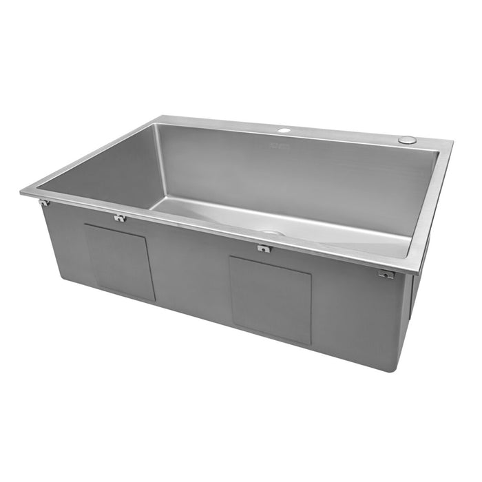 33 x 22 inch Drop-in 16 Gauge Stainless Steel Rounded Corners Topmount Kitchen Sink Single Bowl
