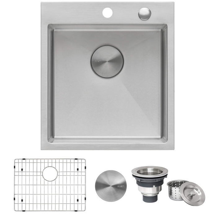 Ruvati 18 x 20 inch Drop-in Topmount Rounded 16 Gauge Stainless Steel Kitchen Sink Single Bowl