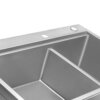 Ruvati 33 x 22 inch Workstation Drop-in 40/60 Double Bowl Topmount Rounded Corners Kitchen Sink