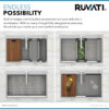 Ruvati 33 x 22 inch Workstation Drop-in 40/60 Double Bowl Topmount Rounded Corners Kitchen Sink