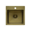 Ruvati 15 inch Polished Brass Matte Gold Stainless Steel Drop-in Topmount Bar Prep Sink Single Bowl