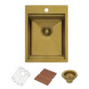 Ruvati 15 x 20 inch Polished Brass Matte Gold Stainless Steel Workstation Wet Bar Sink Drop-in Topmount