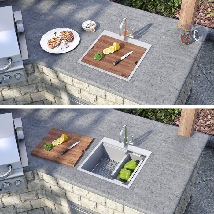 Ruvati 19 x 16 inch Solid Wood Replacement Cutting Board Sink Cover for RVH8221 Workstation sink - RVA1221